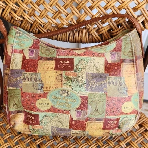 Fossil‎ Vos de London Leather Purse Retro Fossil Crossbody - Picture 1 of 13